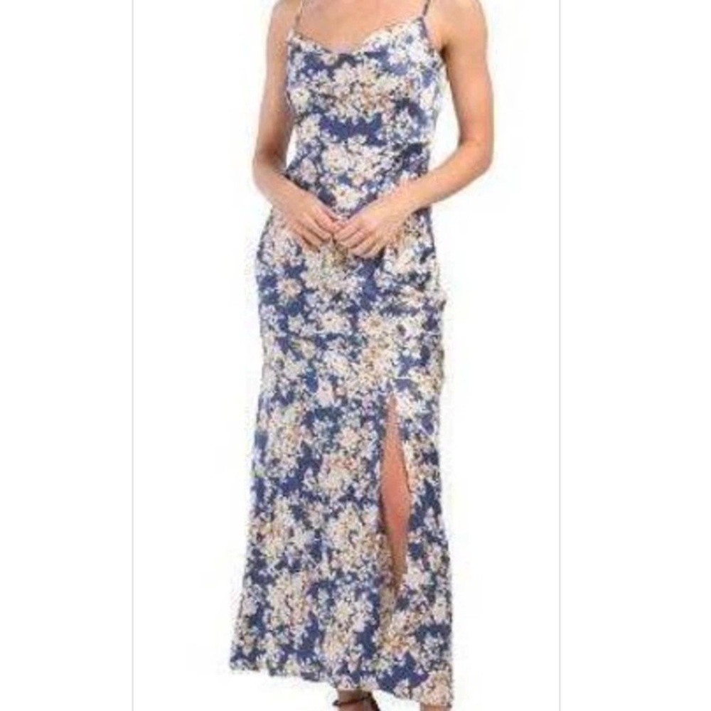 Sage Blue Slit Midi Sundress for Wedding Guest🦋🦋🦋